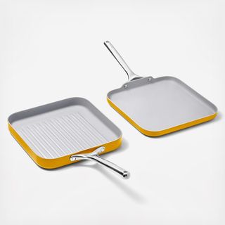 2-Piece Square Griddle & Grill Pan Set