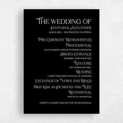 Black Wedding Program - Ginami