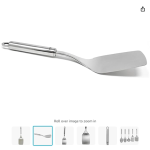 Norpro, Silver Krona Stainless Steel Solid Turner, 12-Inch