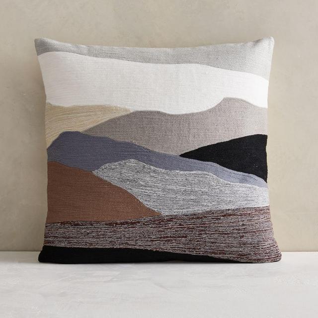 Crewel Landscape Pillow Cover, Set of 2, Neutral, 20"x20"