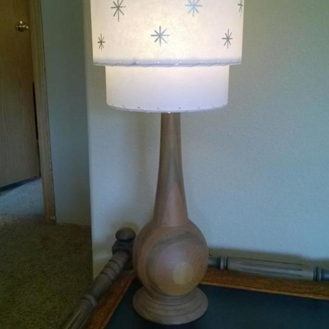 Vintage Mid Century Style Fiberglass Lamp Shade Modern Atomic Stars White
