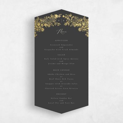 Grey Diamond Wedding Menu - Sawyer Foil