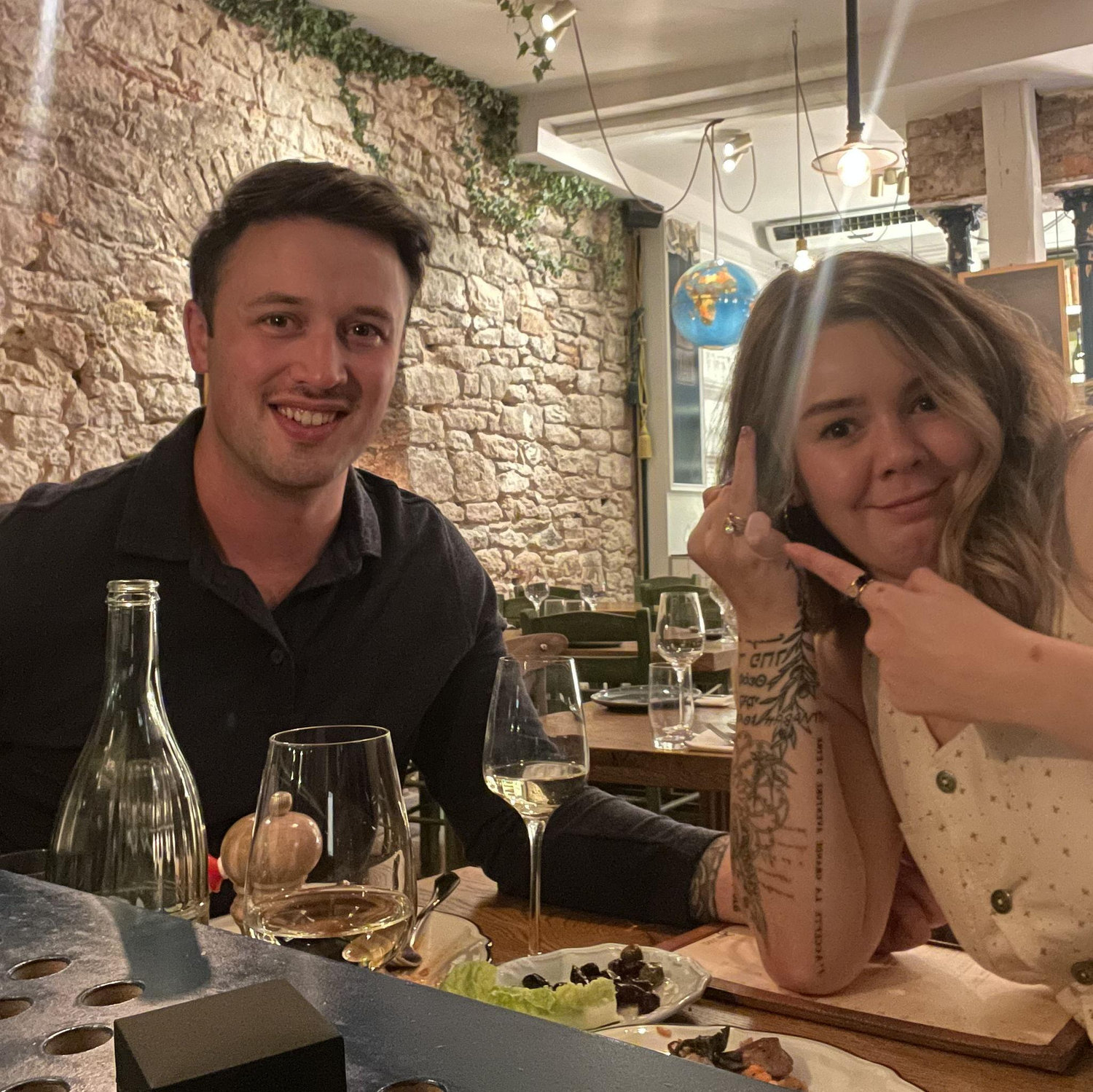 The day Jacob proposed (at the restaurant he took Cassidy to for their first date!)