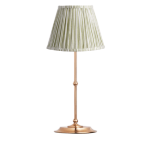 Pooky Lighting US - reed cord lamp brass base with candy stripe block print