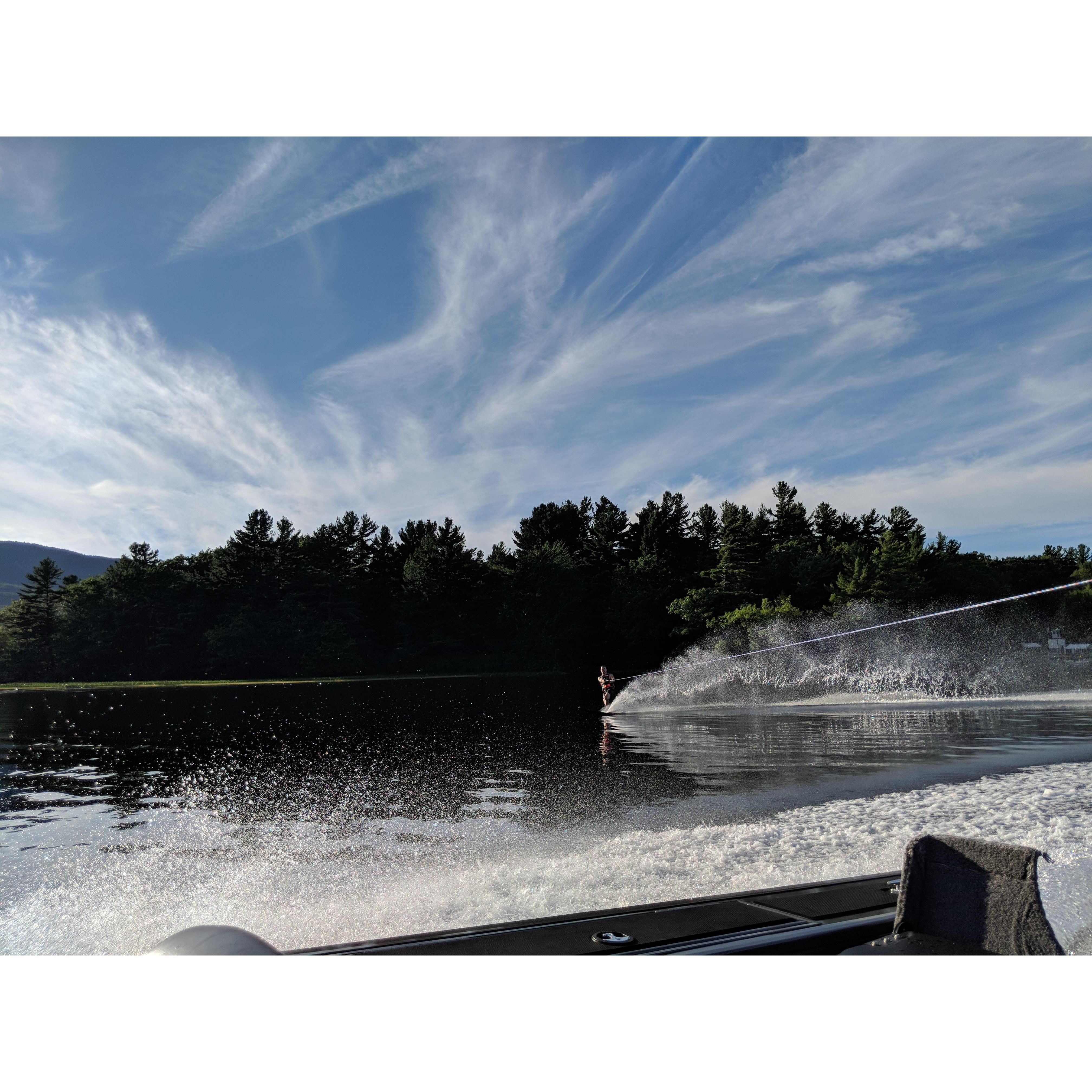 Summer = water skiing and sunshine