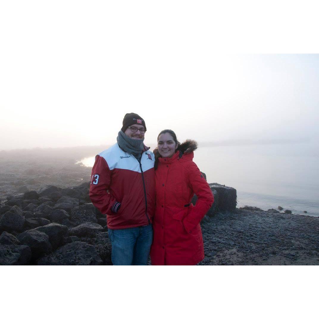 A foggy afternoon on a boat launch in southern Iceland.