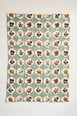 Quatrefoil Floral Linen Dish Towel