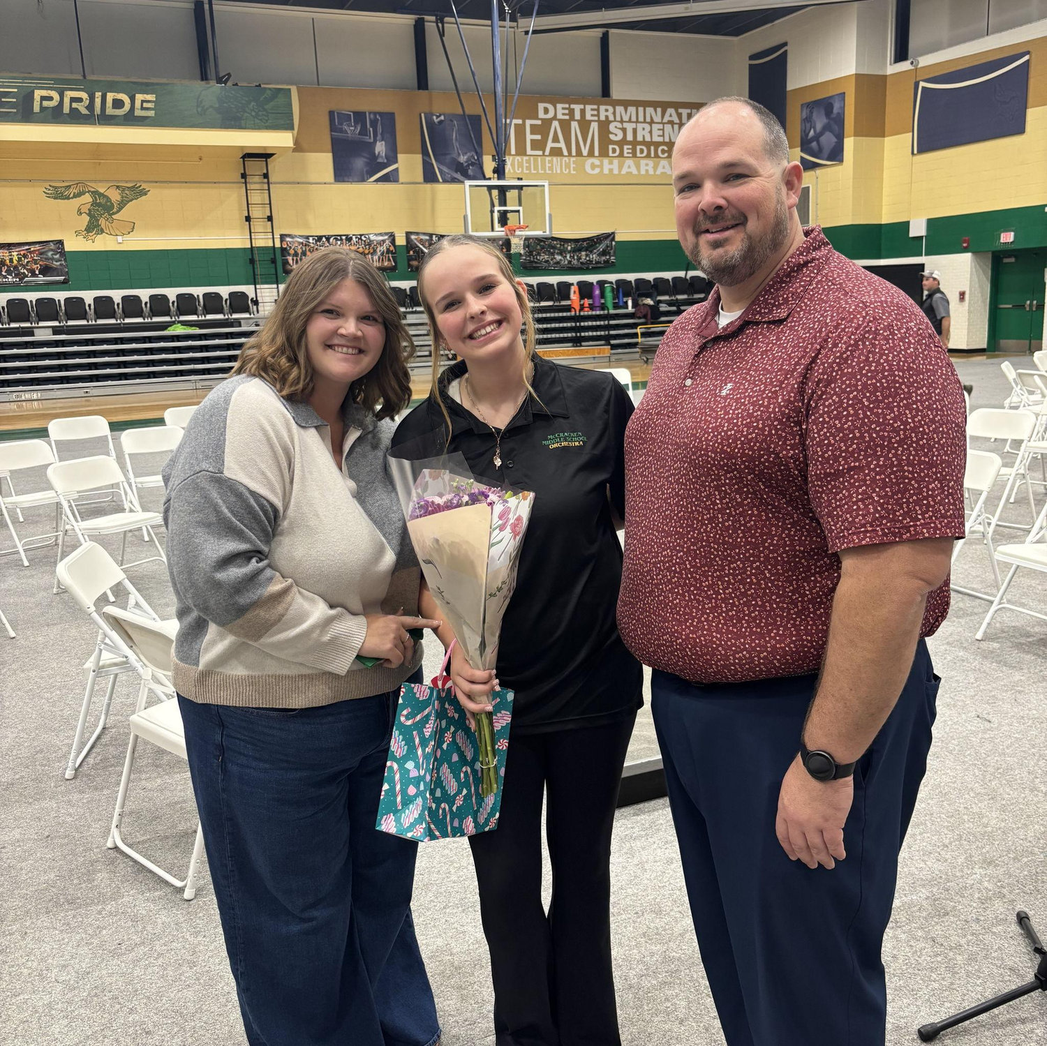 Celebrating Devyn's last orchestra concert!