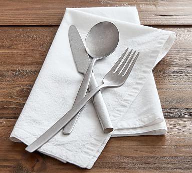 Astoria Tumbled Stainless Steel Flatware - Set of 12