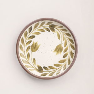 Hand Painted Side Plate, Tulip Crown - Verdant