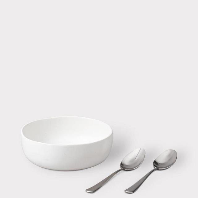 Serving Set - Speckled White & Matte Black