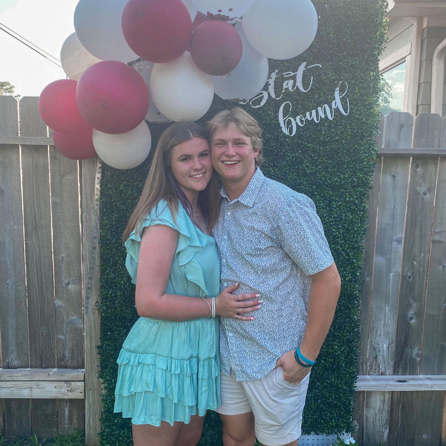 Maddie's graduation party, before they started long distance for one year