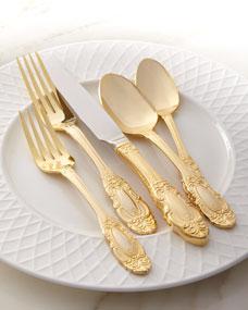 Wallace Silversmiths65-Piece Gold-Plated Grand Duchess Flatware Service