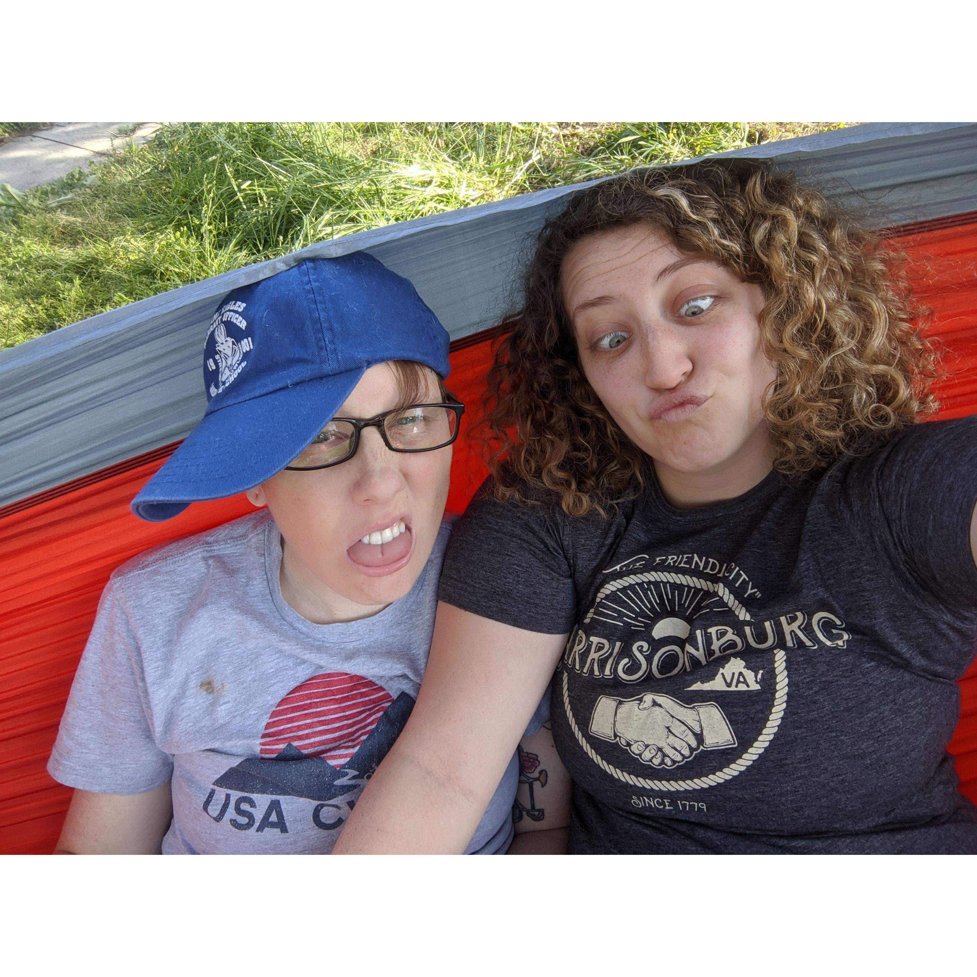A fun summer day in our hammock. 