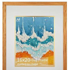 16x20 Picture Frame - USA Oak Wood with HD Tempered Glass