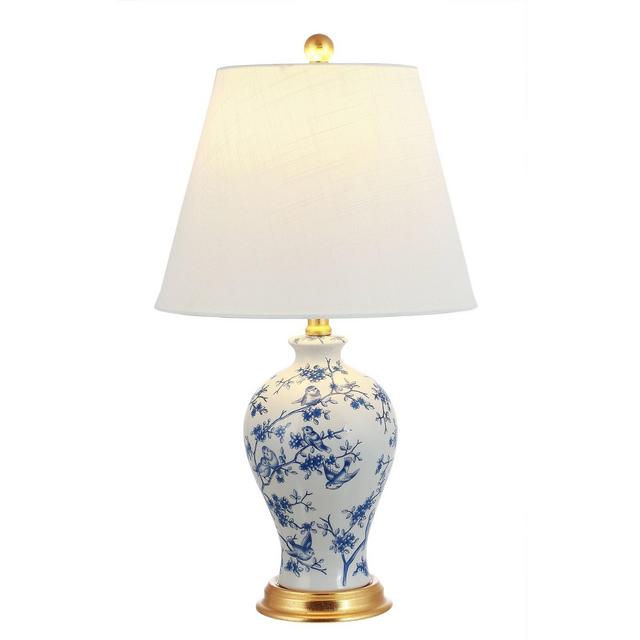 24" Penelope Chinoiserie Table Lamp Blue - JONATHAN Y