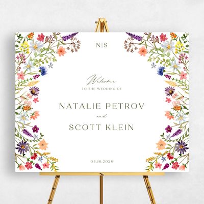 Dark Olive, White Wedding Sign - Spasso Landscape