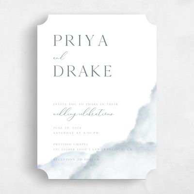 Grey Ticket Wedding Invitation - Altavilla Classic