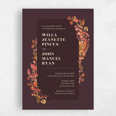 Wine, Purple Wedding Invitation - Gramercy Corner