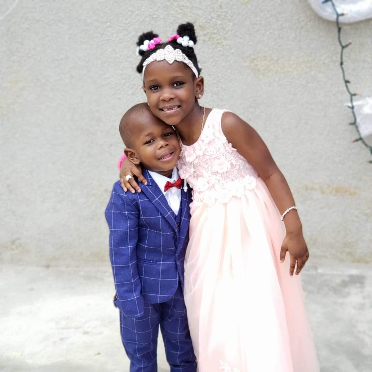 Sibling love! Our ring bearer and with his sister (one of the flower girls).