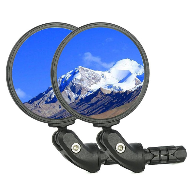 BriskMore Bike Mirrors,Bike Bar End Mirror, HD Glass Convex Lens Bicycle Rearview Mirror, Safe Cycling Rearview Mirror, Easy to Install