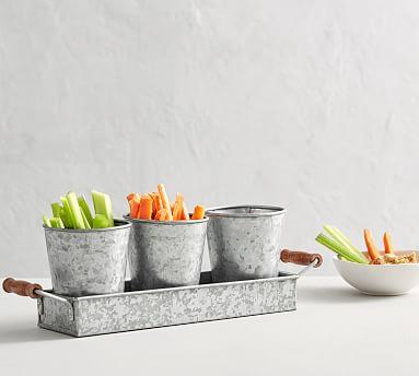 Galvanized Condiment Server