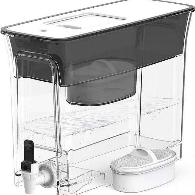 Waterdrop Slim Water Filter Dispenser for Fridge, Large Capacity, 35-Cup, 200-Gallon Long-Life, 5X Lifetime, Reduces Chlorine, PFOA/PFOS and More, BPA Free, Black (with 1 Filter).