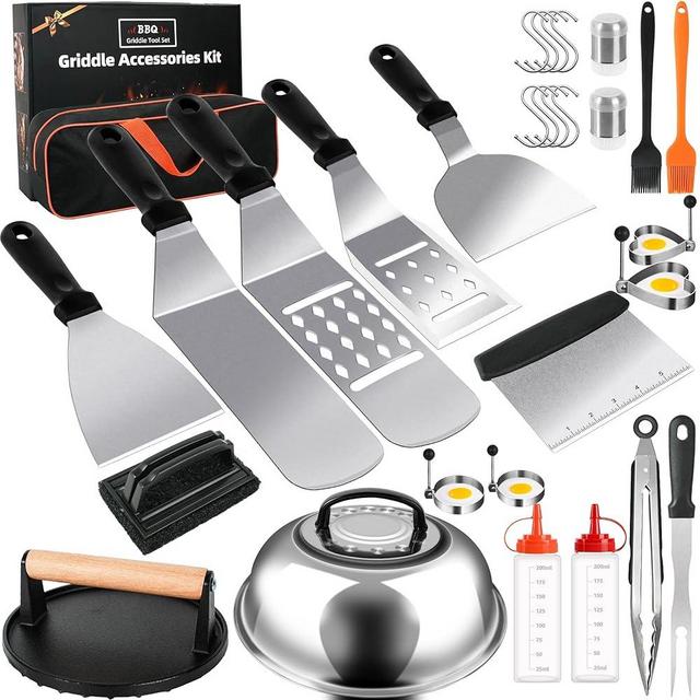 30PCS Griddle Accessories Kit, Flat Top Grill Accessories Set for Blackstone and Camp Chef, Grill Spatula Set with Melting Dome, Burger Press, Gifts for Men, Christmas Stocking Stuffers for Adults Men