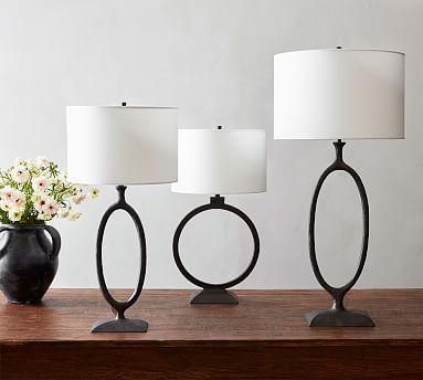 Easton Forged-Iron Table Lamp-Large Oval