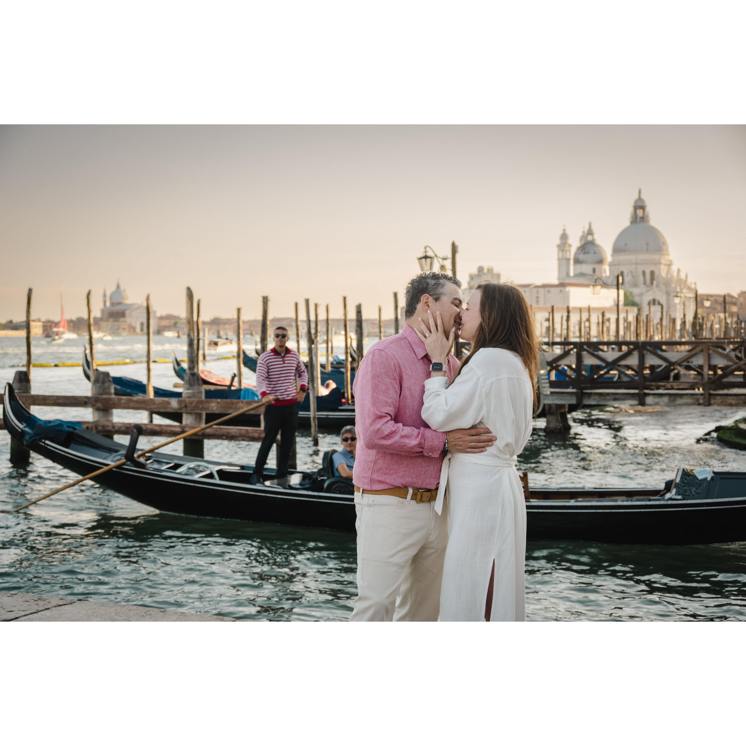 Engaged in Venice — love floating through the canals.