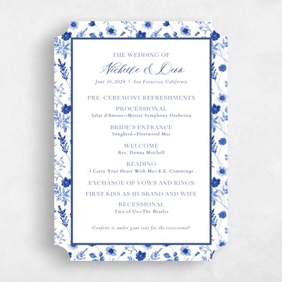 Blue Ticket Wedding Program - Viva