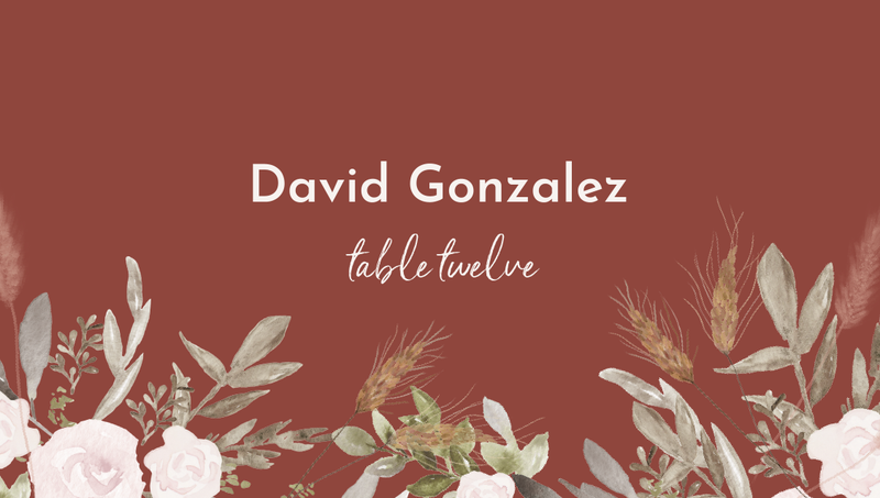 Adeleida | Deep Rust | Zola Wedding Place Cards