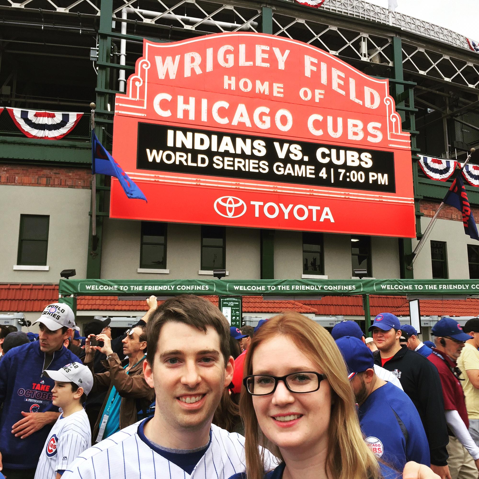 We visited Wrigley when the Cubs won the World Series! Go Cubs Go! Dave's family are huge Cubs fans.