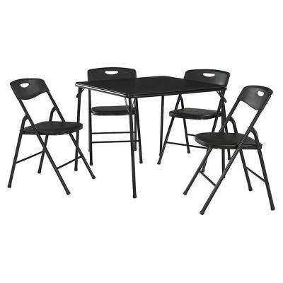 5 Piece Folding Table and Chair Set - Cosco (Black)