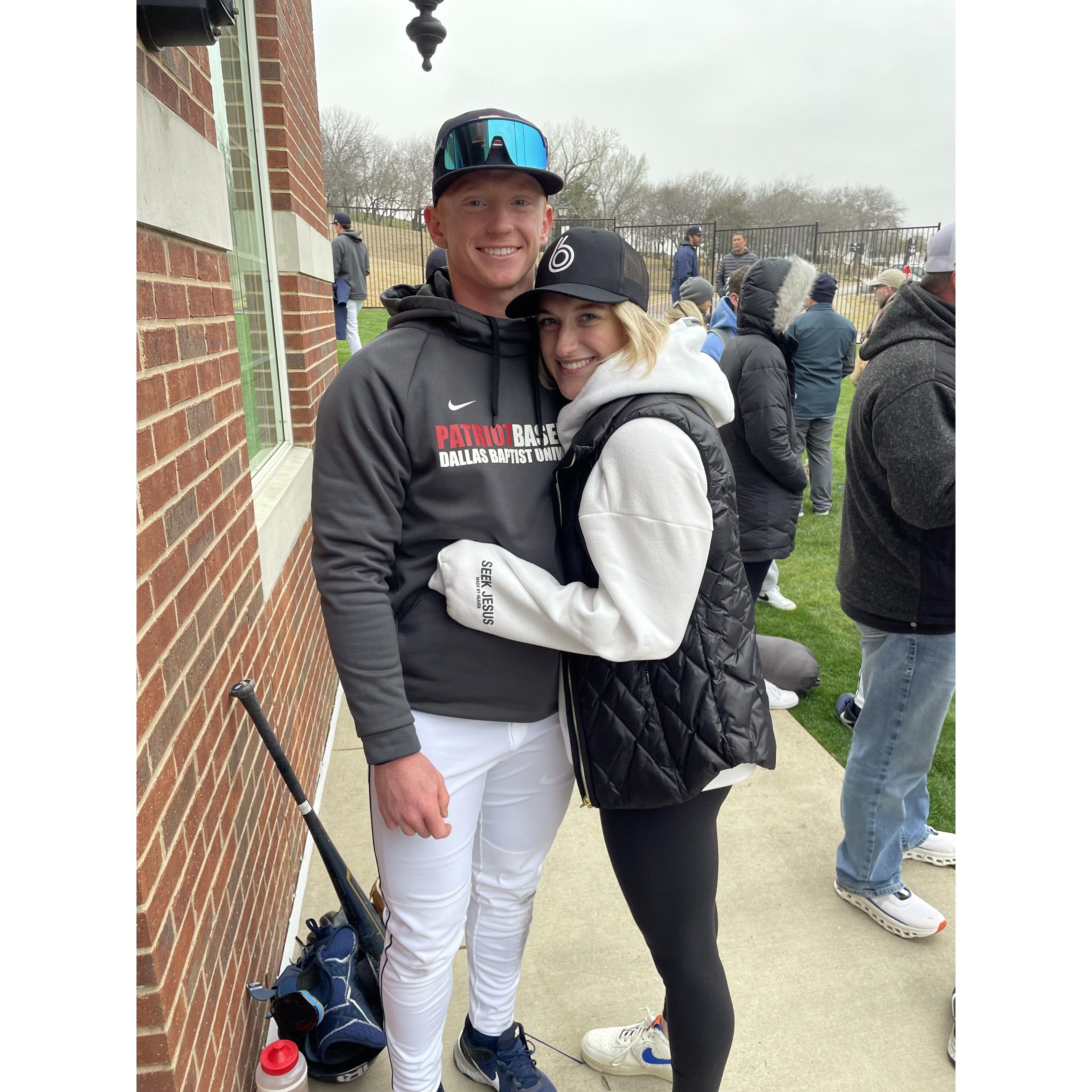 One of the many freezing baseball games!