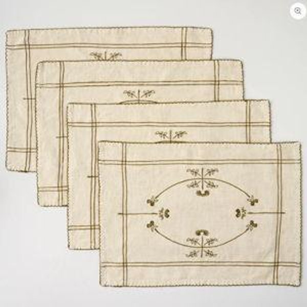 Mabel Embroidered Placemat Set of Four