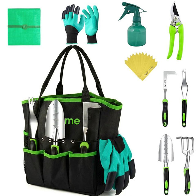 Heavy Duty Gardening Tools with Potting Mat- 24-Piece Gardening Gifts for Women, Men, Mom, Dad - Durable, Ergonomic Garden Tools Set