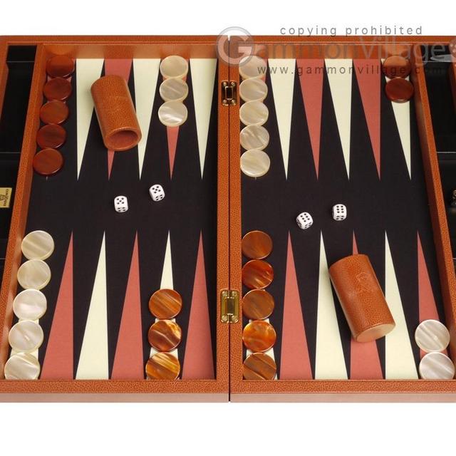 Zaza & Sacci® Leather/Microfiber Backgammon Set - Model ZS-425 - Brown