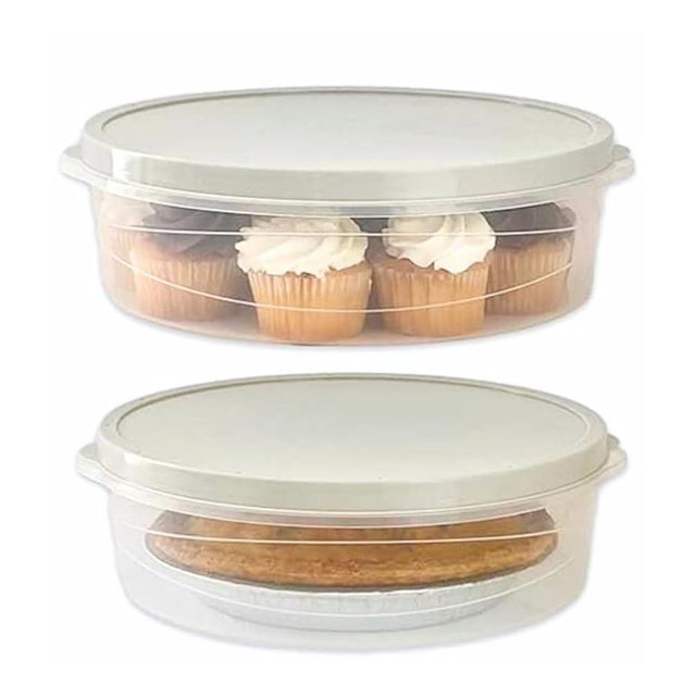 Evelots Set of 4 Pie Keepers-Clear Plastic Food Storage Containers-Holds 10 Inch Cakes, Pies, Pastries