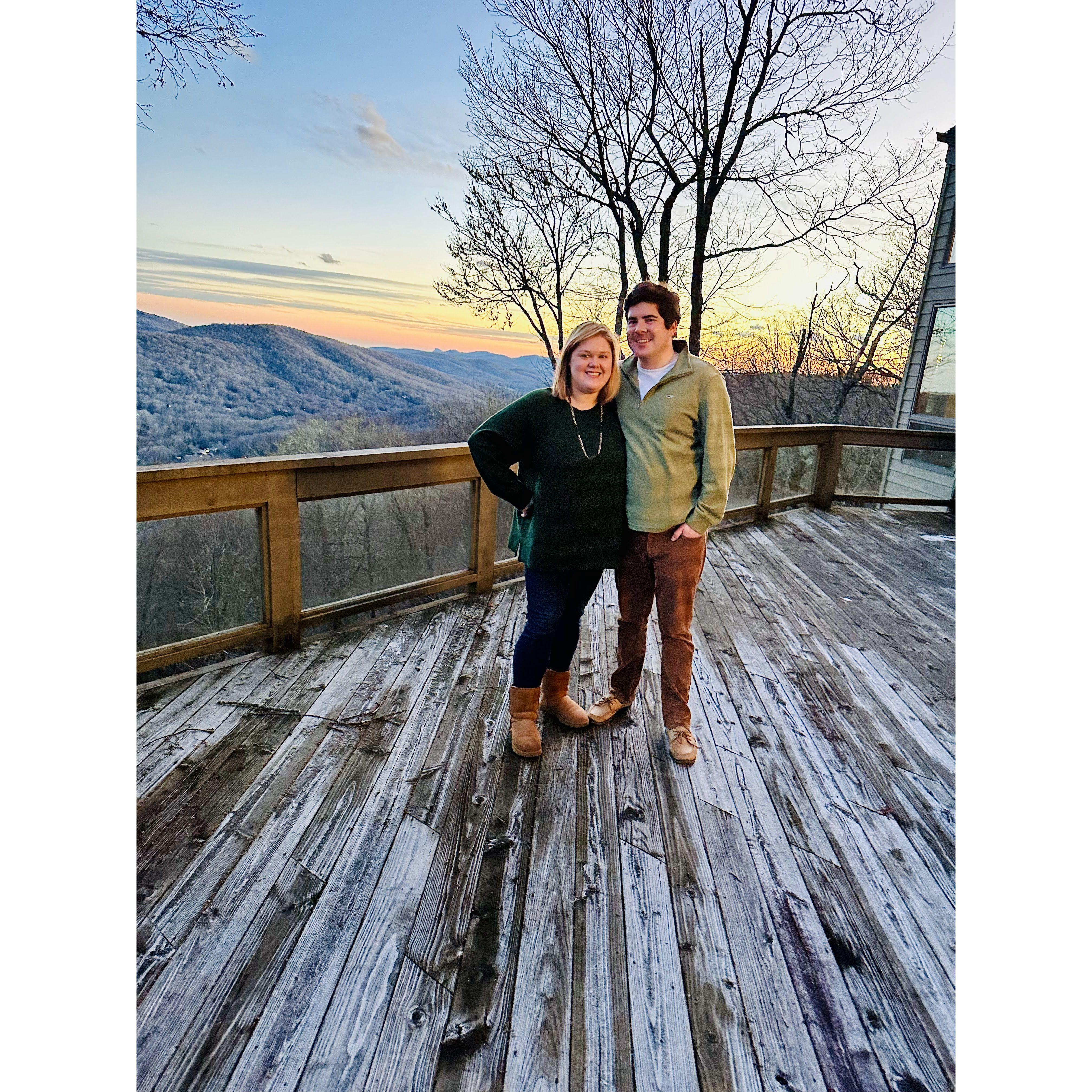 Celebrating New Years with friends at Linville Ridge