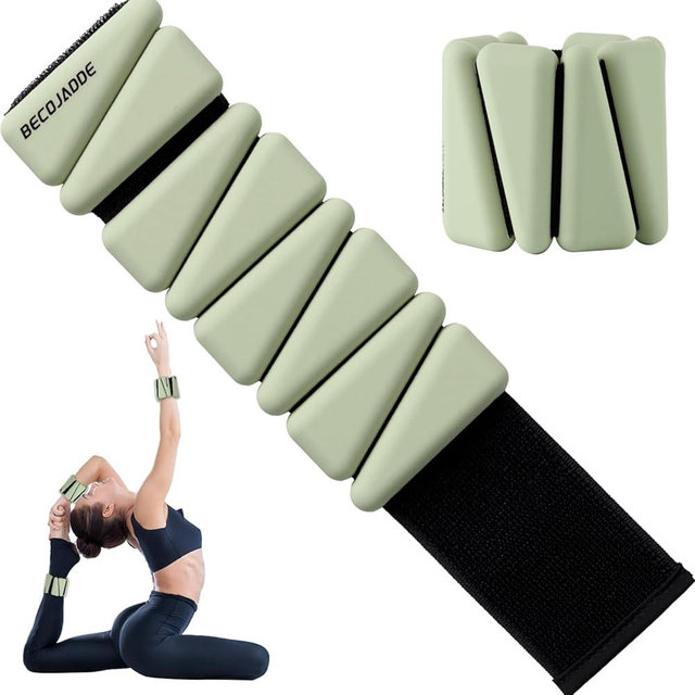 BECOJADDE Wrist Ankle Weights Set of 2(1 lb/2 lb Each) Adjustable Weights Training Intensity for Strength Training Walking Running Yoga Pilates Jogging for Women Men