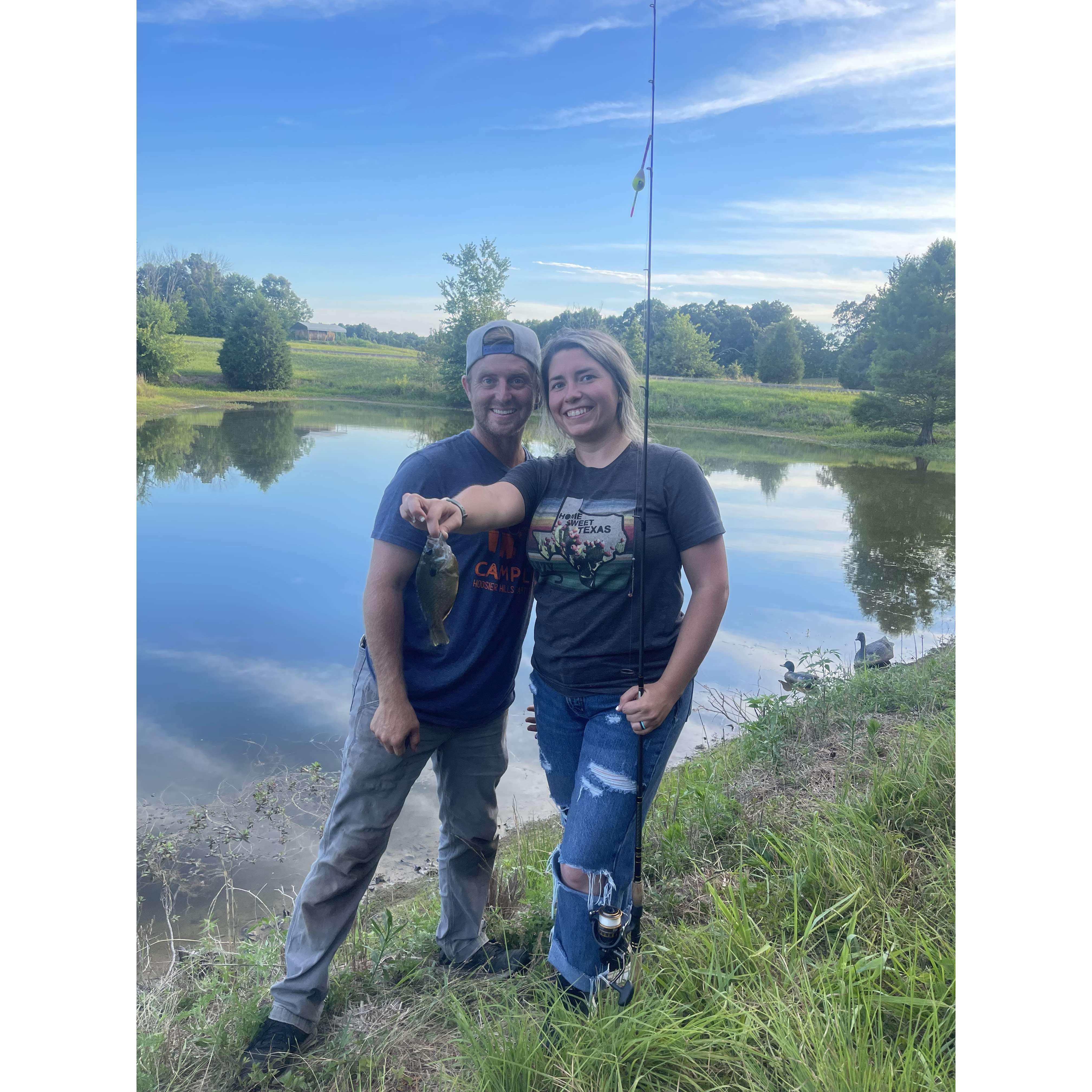 Hannah's first fish.