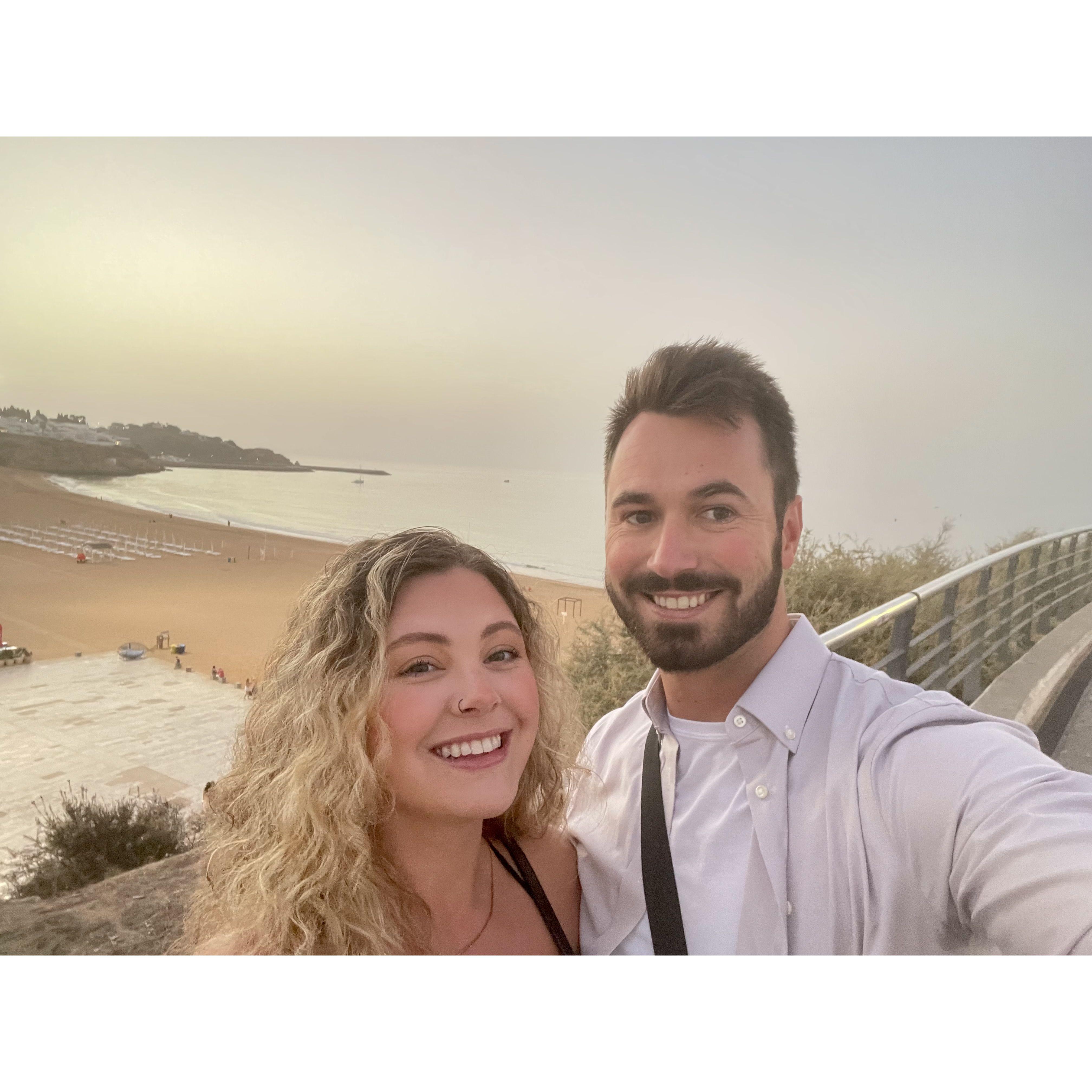 On our walk to dinner in Albufeira Portugal