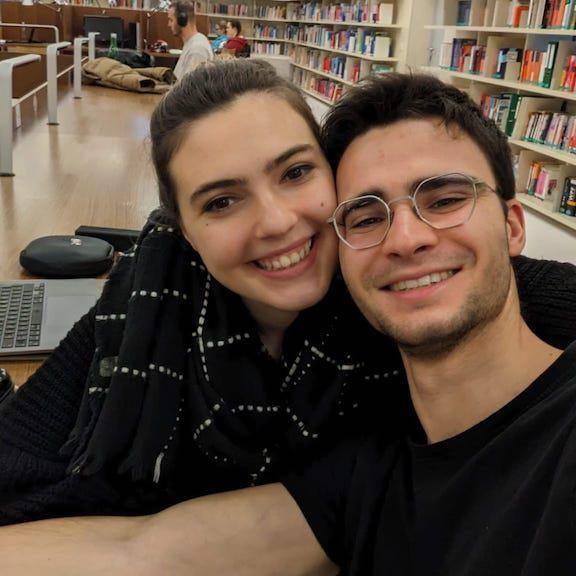 Auriel supporting Anna through her master studies...staying for hours with her in the library.