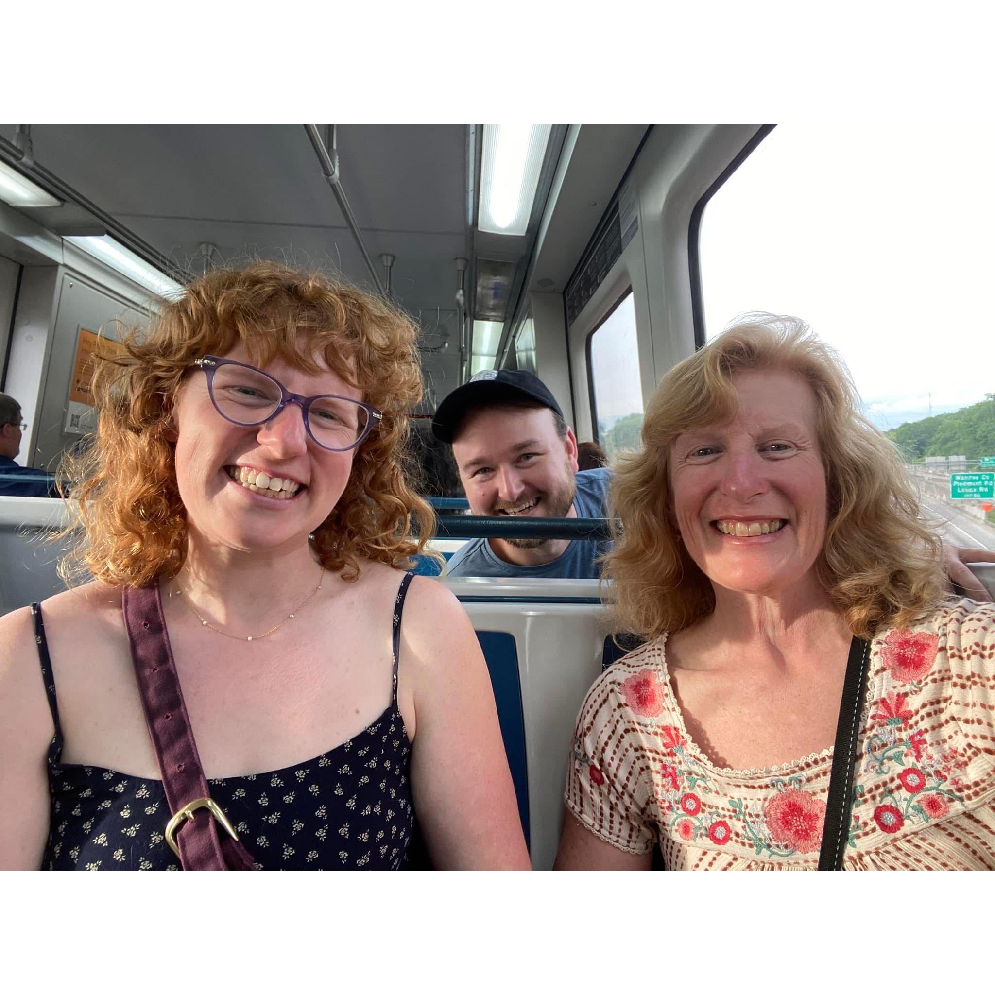 Taking Kat's Mom, Libby around the city on MARTA