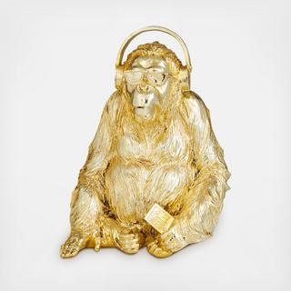 Golden Glam Musical Gorilla Sculpture