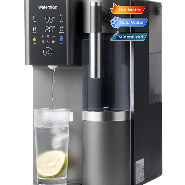 Waterdrop A2G Mineral Countertop Reverse Osmosis System Water Filter, Hot and Cold RO System, 6 Temperature Settings, 3:1 Pure to Drain, 6-Stage, Portable Pure Water Tank