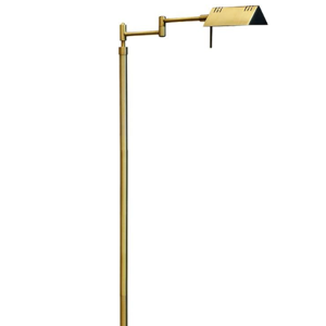 O’Bright Dimmable LED Pharmacy Floor Lamp, 12W LED, Full Range Dimming, 360 Degree Swing Arms, Adjustable Heights, Standing Lamp for Reading, Sewing, and Craft, ETL Listed, Antique Brass (Gold)