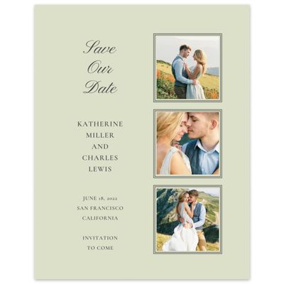 Mint, Green Wedding Digital Save the Date - Abbey Strip