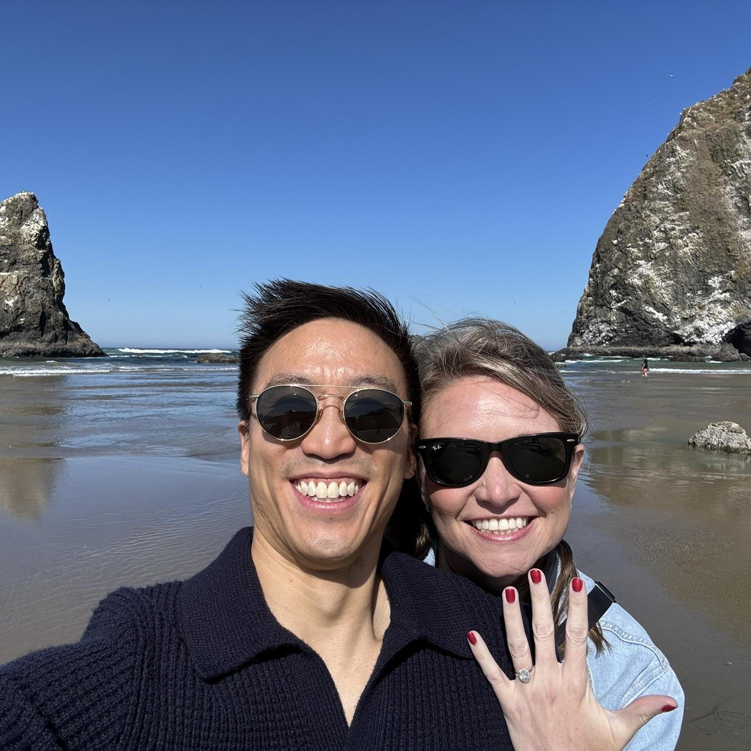 Engagement at Cannon Beach.